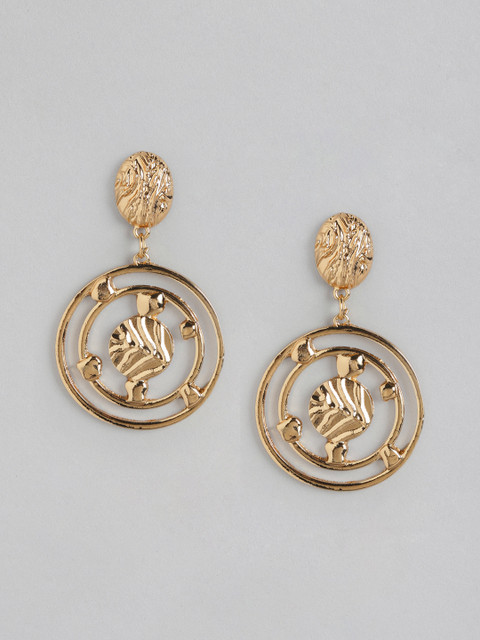 

DressBerry Gold-Plated Circular Drop Earrings