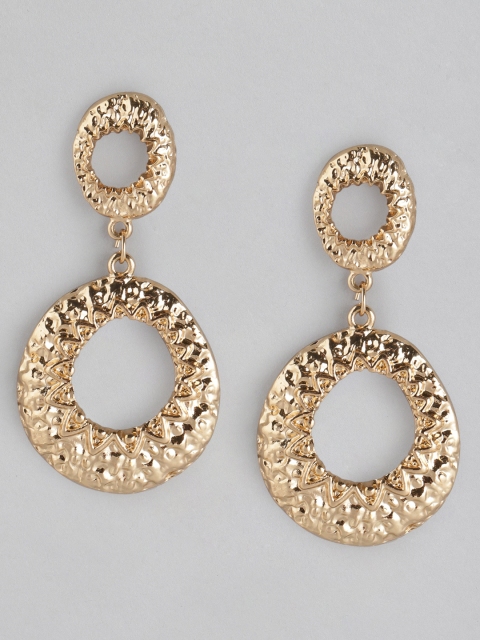 

Anouk Gold-Plated Hammered Oval Drop Earrings