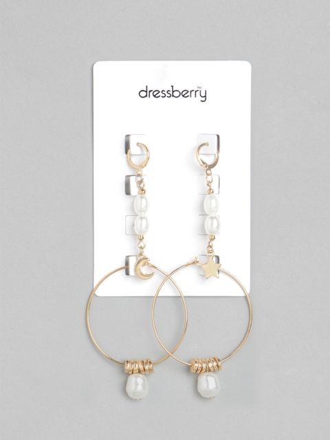 

DressBerry Set of 2 White Gold-Plated Beaded Earrings