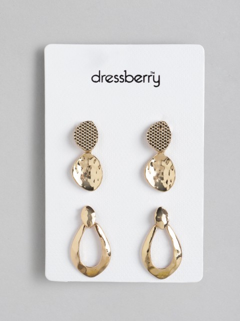 

DressBerry Set of 2 Gold-Plated Drop Earrings