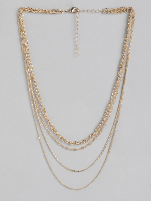 

DressBerry Gold-Toned Layered Chunky Necklace