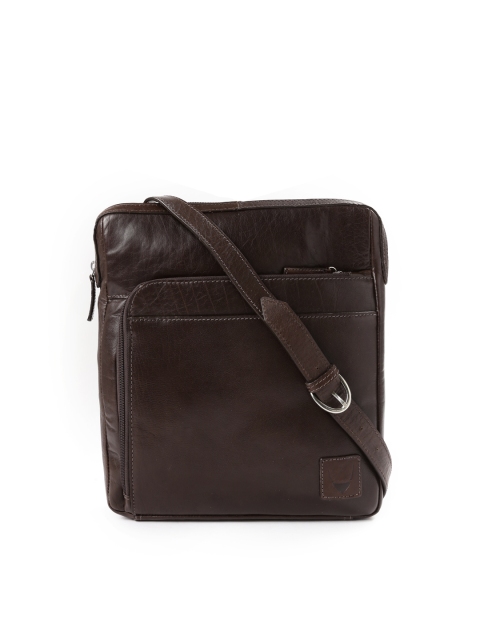 Hidesign Brown Leather Sling Bag available at myntra for Rs.3701