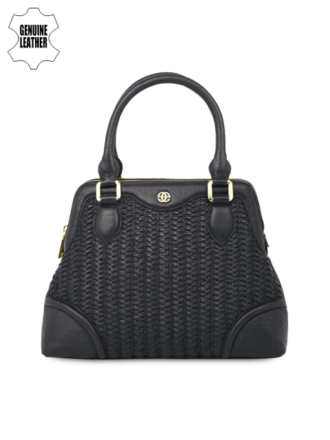 

Eske Women Black Textured Leather Handbag