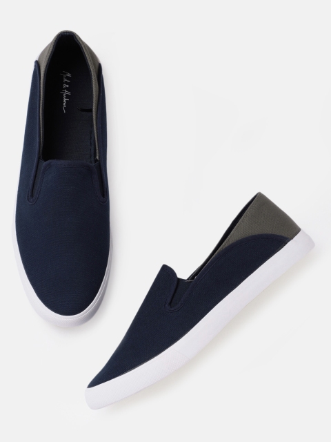 

Mast & Harbour Men Navy Blue Slip-On Sneakers