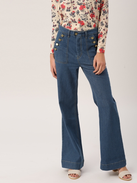 

DressBerry Women Blue Flared Fit High-Rise Stretchable Jeans