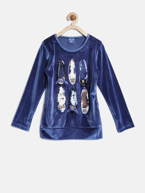 

Tiny Girl Blue Sequinned Top