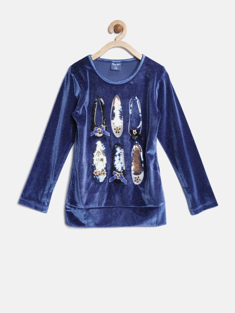 

Tiny Girl Blue Sequinned Top