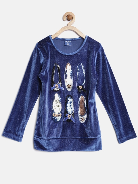

Tiny Girl Blue Sequinned Top
