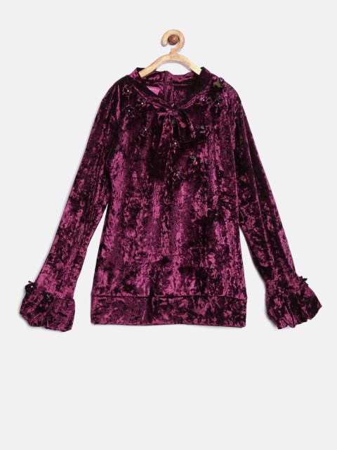 

Tiny Girl Burgundy Dual-Toned Top