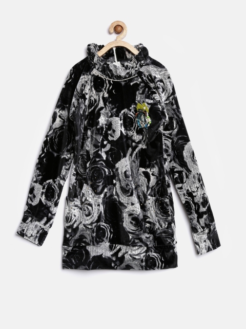

Tiny Girl Black & Grey Printed Top