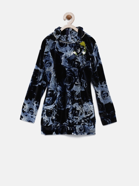 

Tiny Girl Navy Printed Top, Navy blue