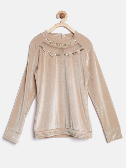 

Tiny Girl Beige Embellished Top