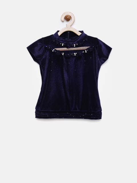 

Tiny Girl Navy Embellished Top, Navy blue