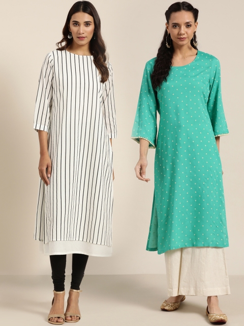 

Moda Rapido Women Pack of 2 Kurta, White