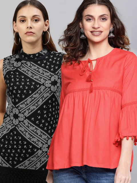 

HERE&NOW Women Pack Of Two Tops, Black