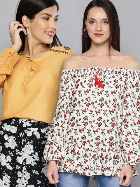 

HERE&NOW Women Pack Of 2 Tops, Yellow