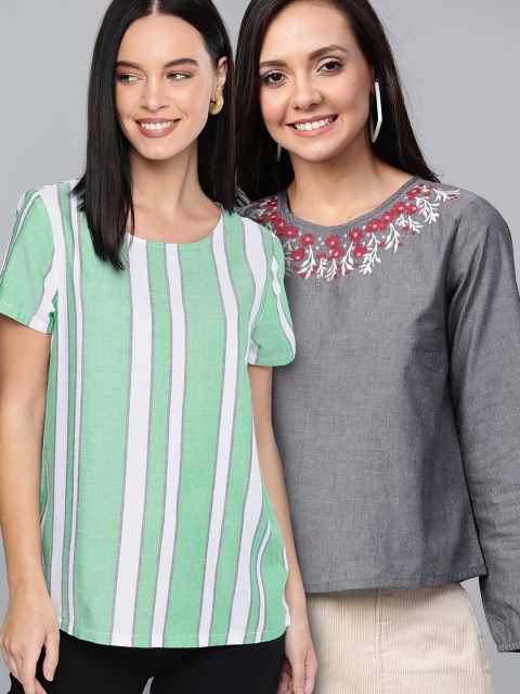 

HERE&NOW Women Pack of 2 Top, Green