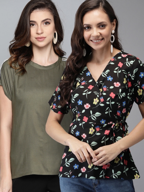 

HERE&NOW Women Pack Of 2 Top, Olive