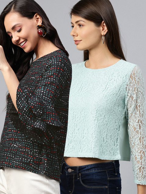 

HERE&NOW Women Pack Of 2 Tops, Sea green