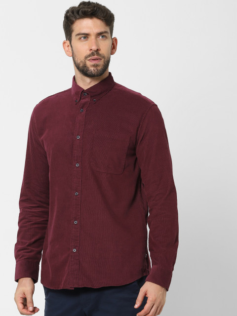 

SELECTED Men Maroon Opaque Casual Corduroy Shirt
