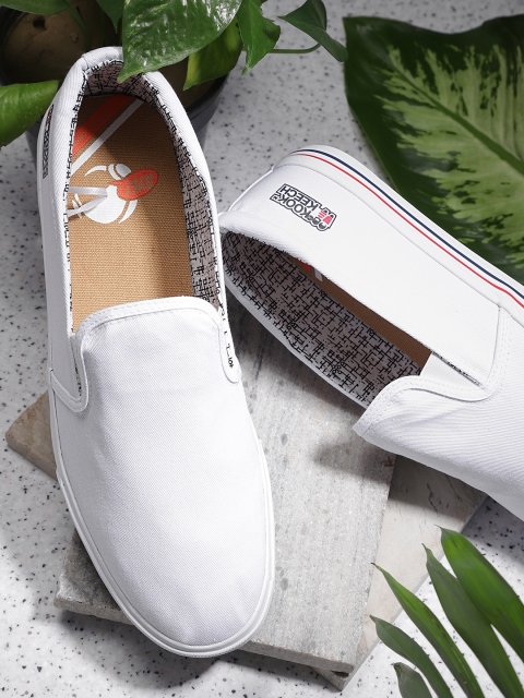 

Kook N Keech Men White Slip-Ons