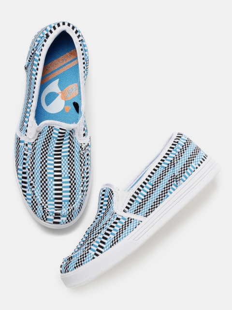 

Kook N Keech Women Blue Woven Slip-On Sneakers