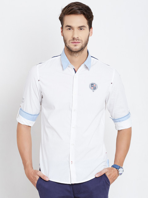 

Numero Uno Men White Slim Casual Shirt