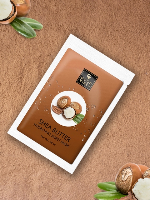 

Good Vibes 3 Pcs Shea Butter Hydrating Sheet Mask 60 ml, Transparent