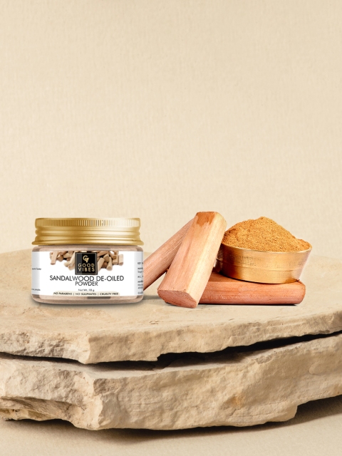 

Good Vibes Sandalwood De-Oiled Wood Powder Face Pack 18 g, Transparent
