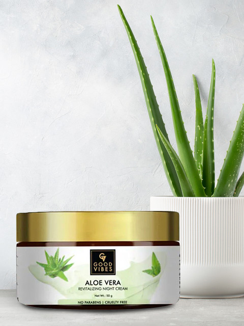 

Good Vibes Aloe Vera Revitalizing Night Cream - 50 g, Transparent