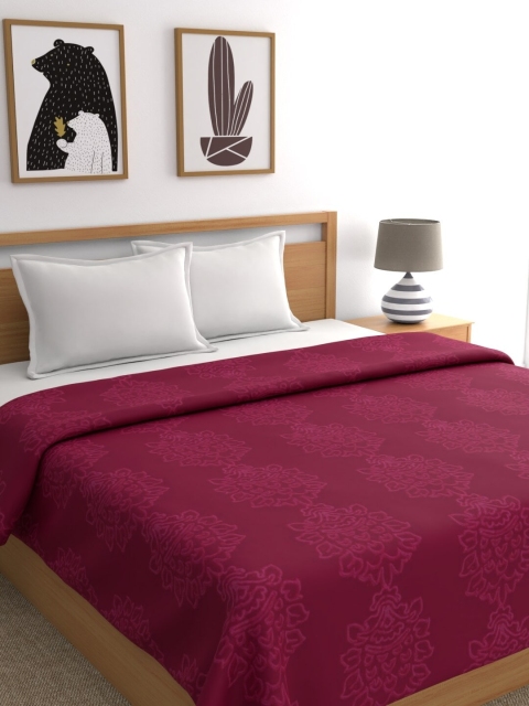 

Raymond Home Red Floral Mild Winter 400 GSM Double Bed Blanket