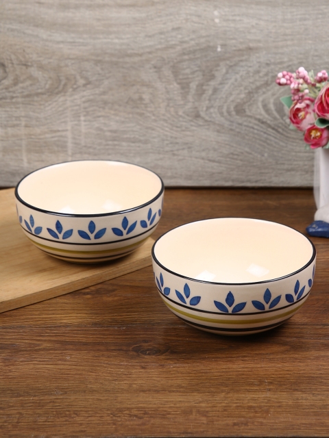 

Aapno Rajasthan White & Blue 4 Pieces Printed Ceramic Glossy Bowls