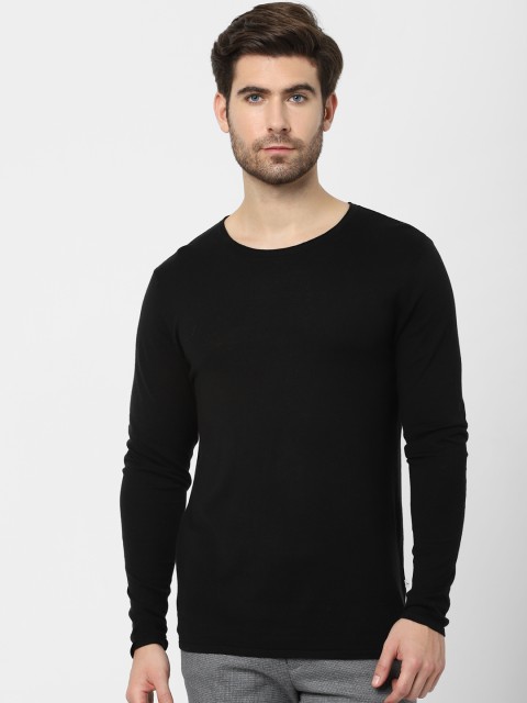 

SELECTED Men Black Solid Pullover Sweatshirt