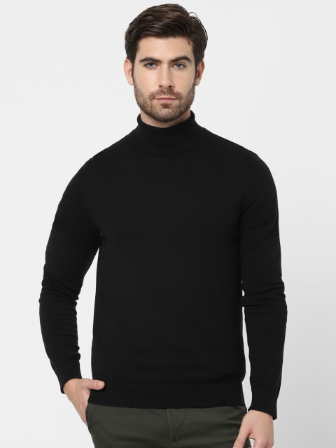 

SELECTED Men Black Solid Pullover Turtle Neck Sweatshirt