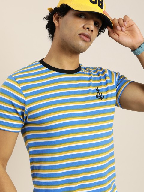 

Moda Rapido Men Multicoloured Striped T-shirt, Multi