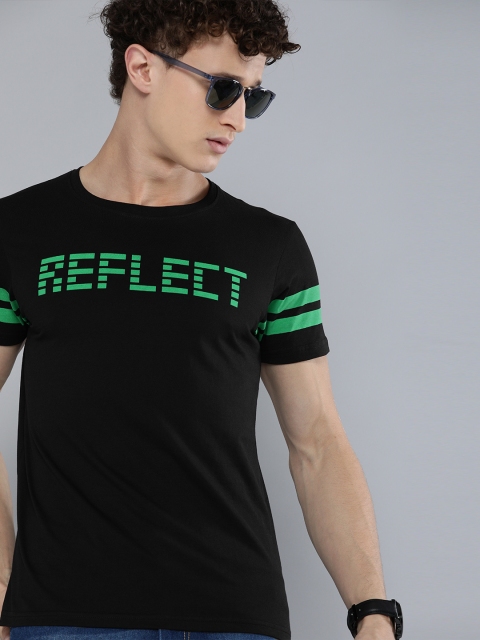

HERENOW Men Black Pure Cotton Typography Printed Pure Cotton T-shirt