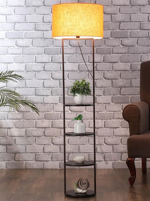 

SANDED EDGE Orange Contemporary Shelf Lamp with Shade