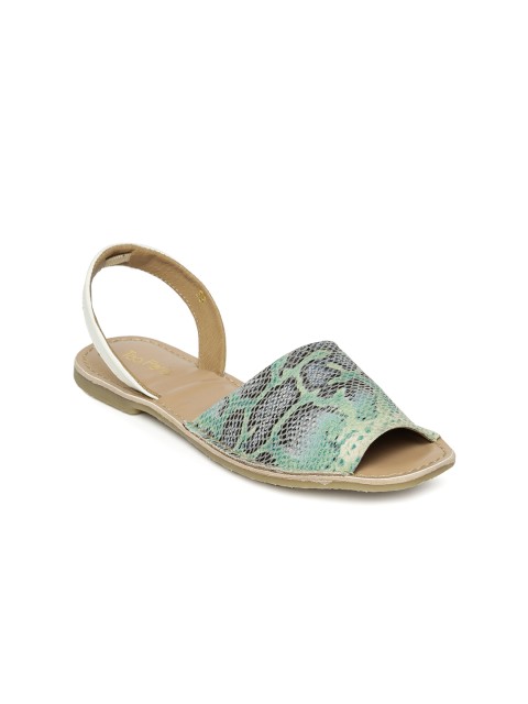 

Tao Paris Green & White Printed Flats