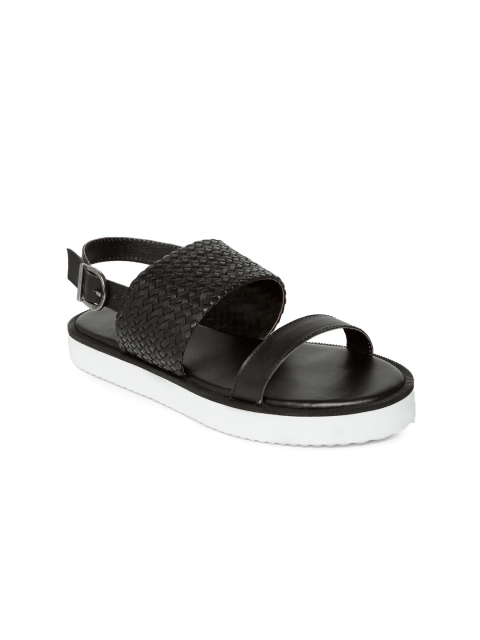 

Tao Paris Women Black Basketweave Genuine Leather Flats