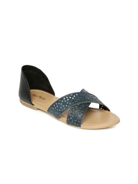 

Tao Paris Women Teal Blue & Black Solid Flats