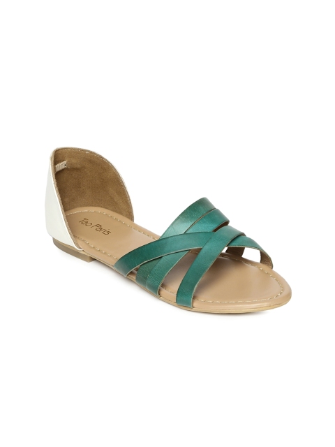 

Tao Paris Women Green Genuine Leather Flats