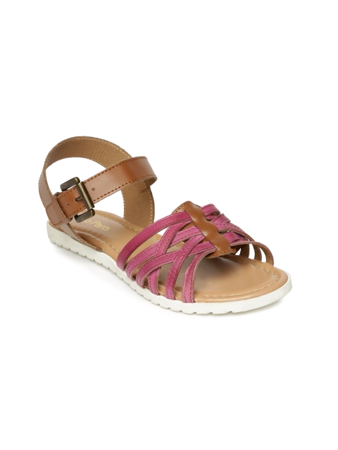 

Tao Paris Women Pink & Brown Colourblocked Flats