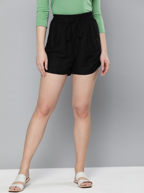 

HERE&NOW Women Black Solid Shorts