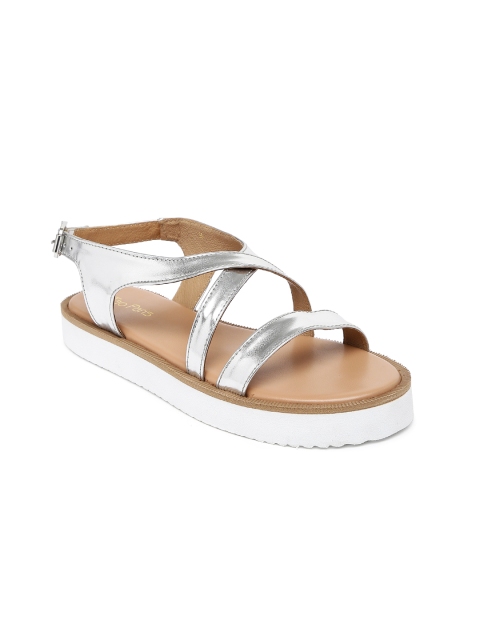 

Tao Paris Women Silver-Toned Rock Cross II Flats