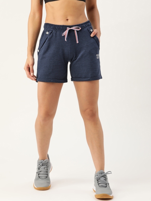

FEMEA Women Navy Blue Solid Pure Cotton Outdoor Sports Shorts
