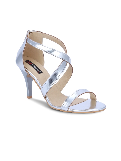 

Get Glamr Women Silver-Toned Solid Heels