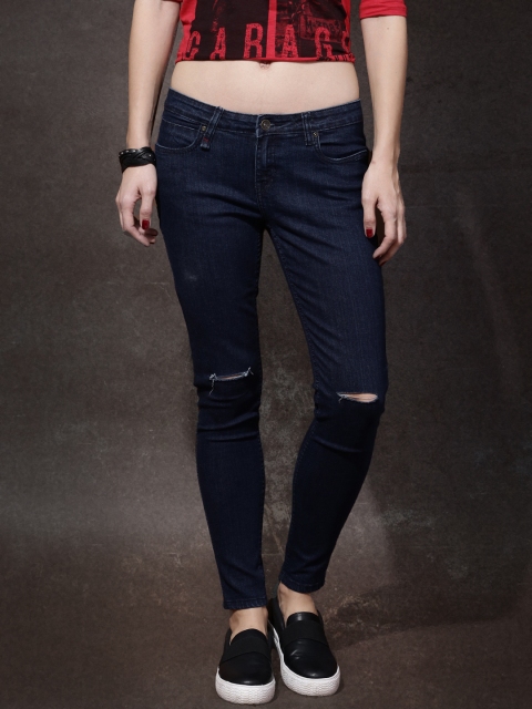 

Roadster Women Blue Skinny Fit- Slash Knee Stretchable Jeans