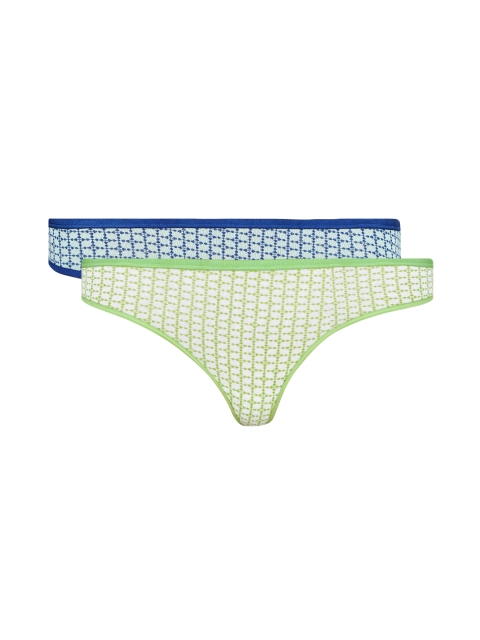 

Inner Sense Pack of 2 Printed Organic Thong Briefs ISP034A, Green