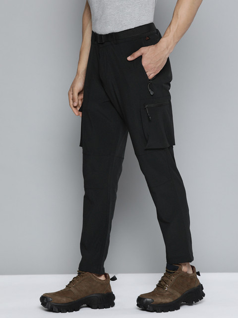 

HRX By Hrithik Roshan Outdoor Men Jet Black Lycra Solid Trousers