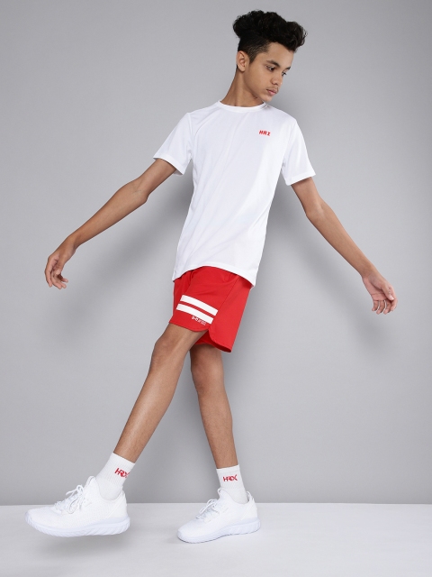 

HRX By Hrithik Roshan U-17 Active Boys High Risk Red Rapid-Dry Solid Shorts